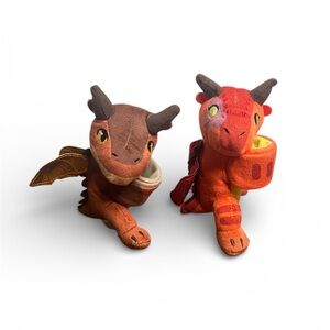 Wings of Fire Cutie Cuff Plush Slap On Bands Bracelets Clay Scarlet Lot Of 2 GUC